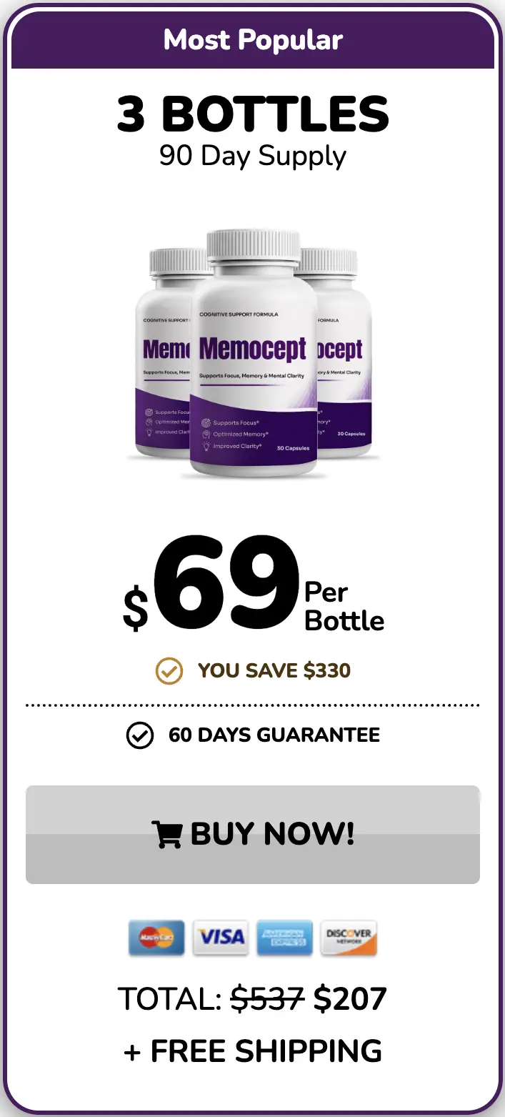 Memocept three bottles order